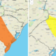 Área Amarela: Perigo Potencial Área Laranja: Perigo - Fonte: INMET